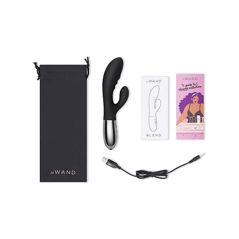 Le Wand Blend Dual Stimulation Rechargeable Vibrator Chrome Rabbit Style - Rabbit Vibrators