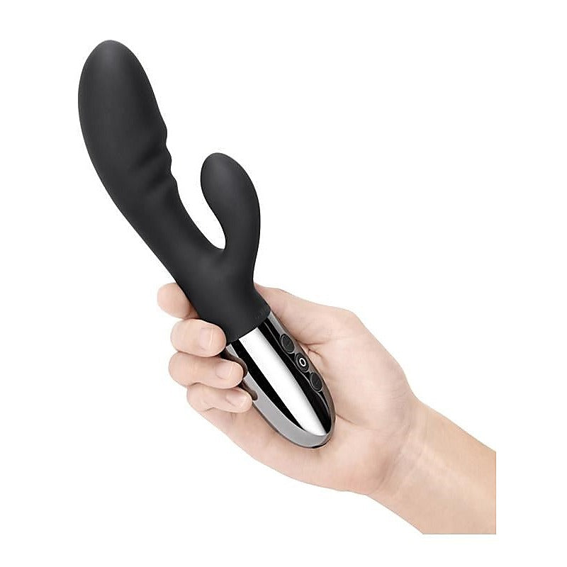 Le Wand Blend Dual Stimulation Rechargeable Vibrator Chrome Rabbit Style - Rabbit Vibrators