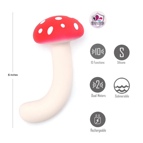 Maia ALICE USB Rechargeable Dual Vibrating Mushroom Vibe - Personal Massagers