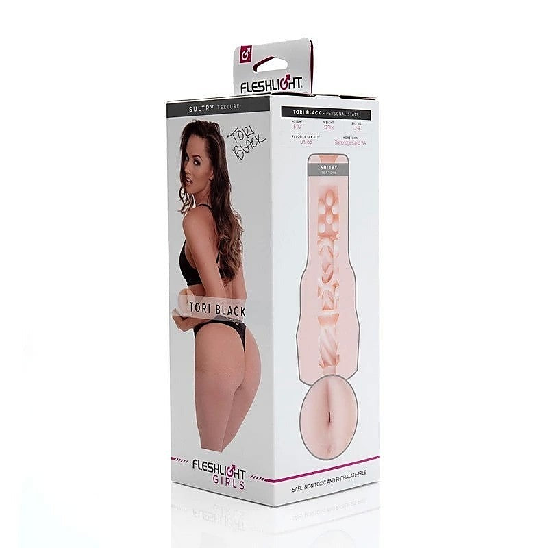 Fleshlight Girls Tori Black Realistic Mens Masturbator with SuperSkin Material - Fleshlight Male Masturbators