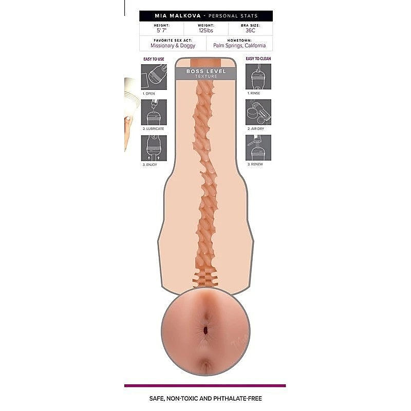 Fleshlight Girls Mia Malkova Lvl Up Mens Masturbator Sleeve with Rebel Texture - Fleshlight Male Masturbators