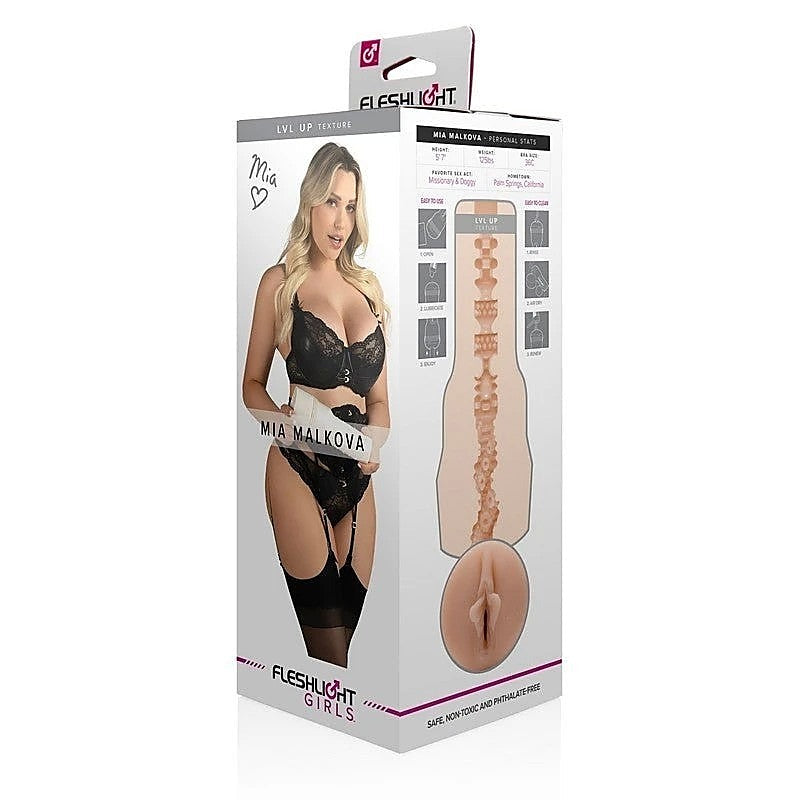 Fleshlight Girls Mia Malkova Lvl Up Mens Masturbator Sleeve with Rebel Texture - Fleshlight Male Masturbators