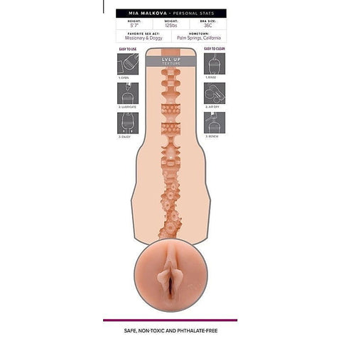 Fleshlight Girls Mia Malkova Lvl Up Mens Masturbator Sleeve with Rebel Texture - Fleshlight Male Masturbators