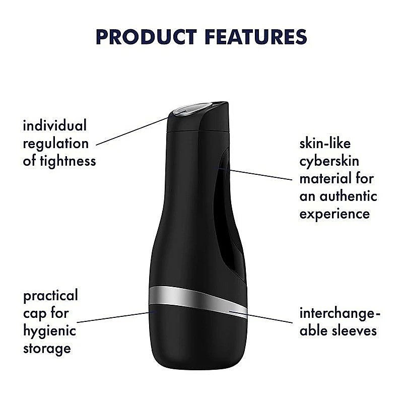 Men Classic Vibrating Male Masturbator By Satisfyer - Masturbators and Strokers