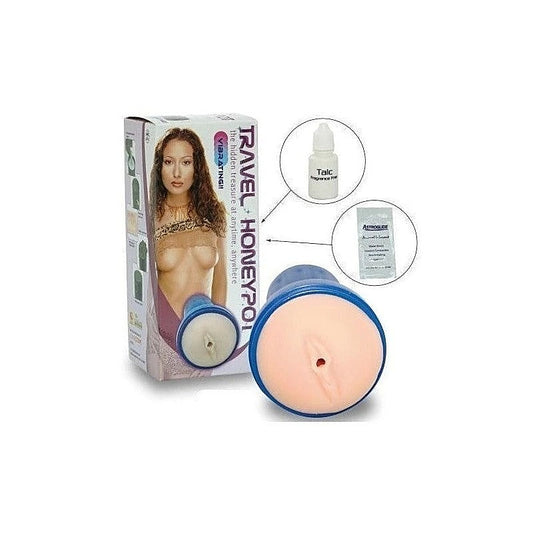 Travel Honeypot Vibrating Vagina Masturbator - Masturbators and Strokers
