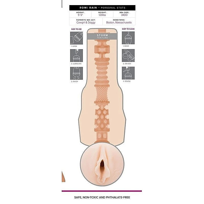 Romi Rain Storm Realistic Vagina Stroker by Fleshlight - Fleshlight Male Masturbators