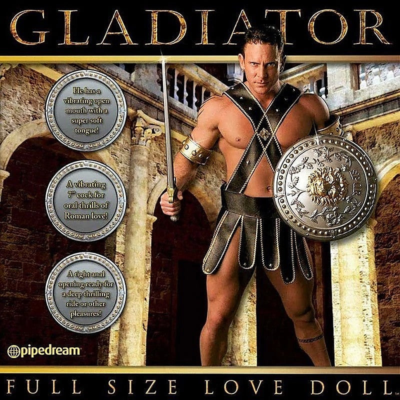 Gladiator Inflatable Love Doll With Dong - Masturbators and Strokers