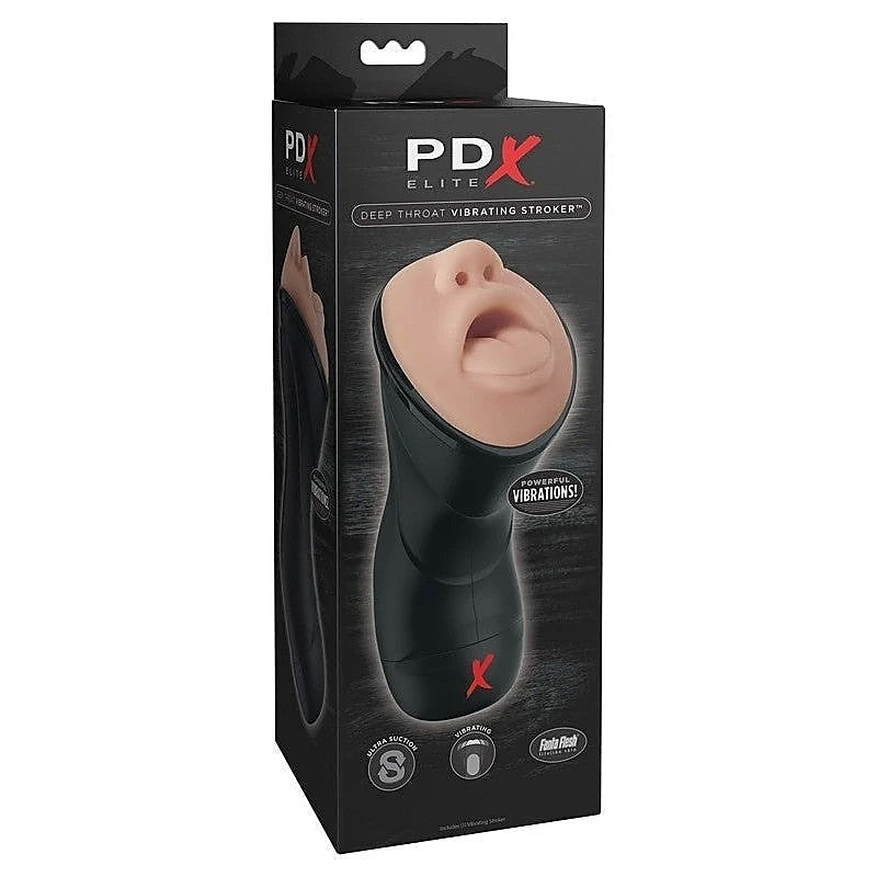 Premium PDX Elite Deep Throat Vibrating Stroker - Masturbators and Strokers