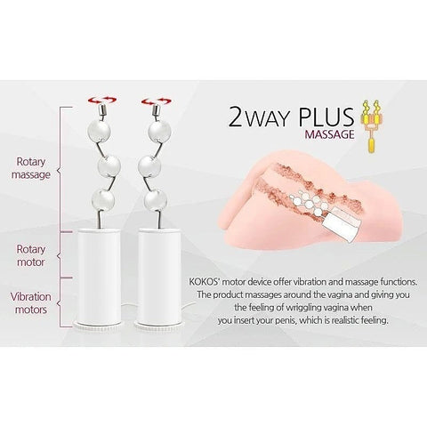 Real Hip Hera Masturbator with Two Way Massager by Kokos - Realistic Butts And Vaginas