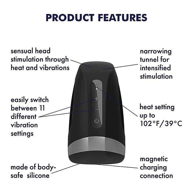 Satisfyer Men Heat Vibration Male Masturbator by Satisfyer - Masturbators and Strokers