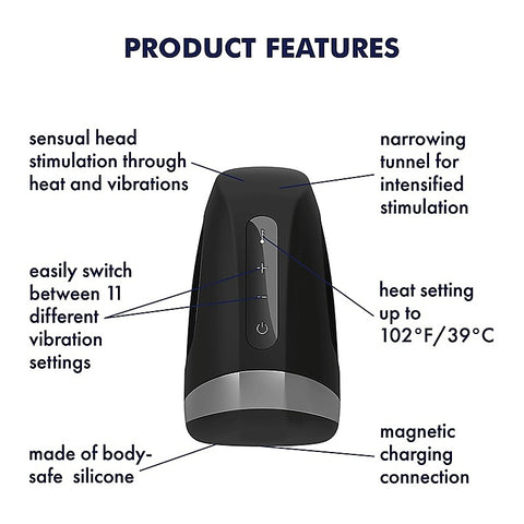 Satisfyer Men Heat Vibration Male Masturbator by Satisfyer - Masturbators and Strokers