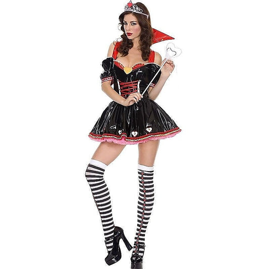Vinyl Queen of Hearts Adult Costume by Music Legs - Fancy Dress Ups