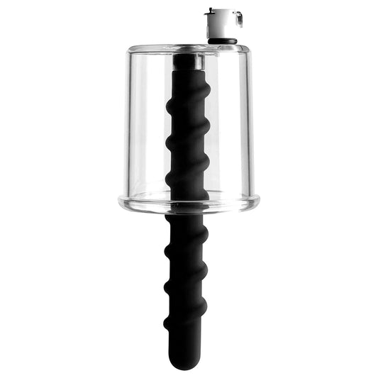 BDStyle Rosebud Driller Cylinder with Silicone Swirl Anal Plug - Black - Anal Beads and Balls