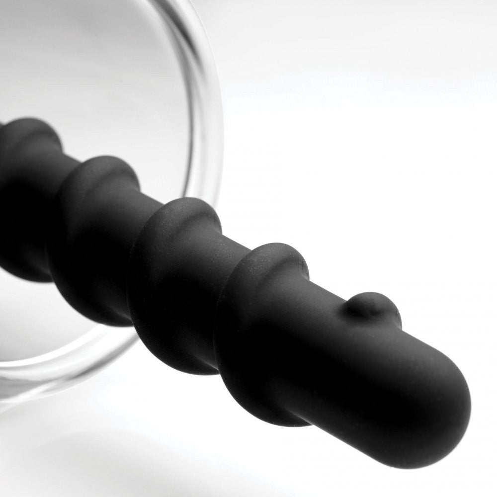 BDStyle Rosebud Vacuum Anal Pump With Swirl Anal Bead - - Anal Beads and Balls