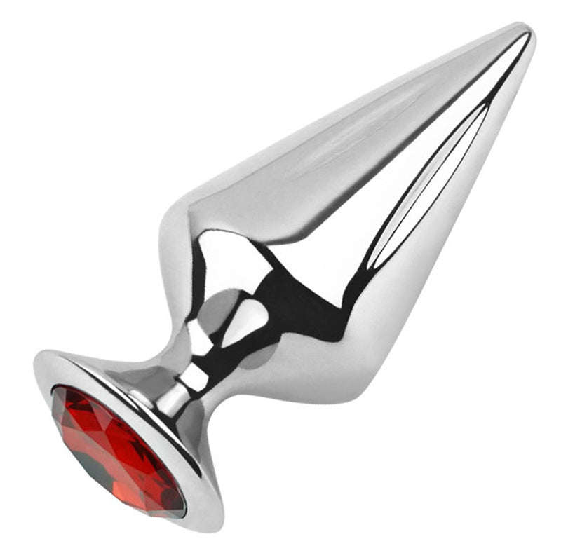 Hells Couture Stainless Steel Cone Butt Plug Silver - Steel Sex Toys