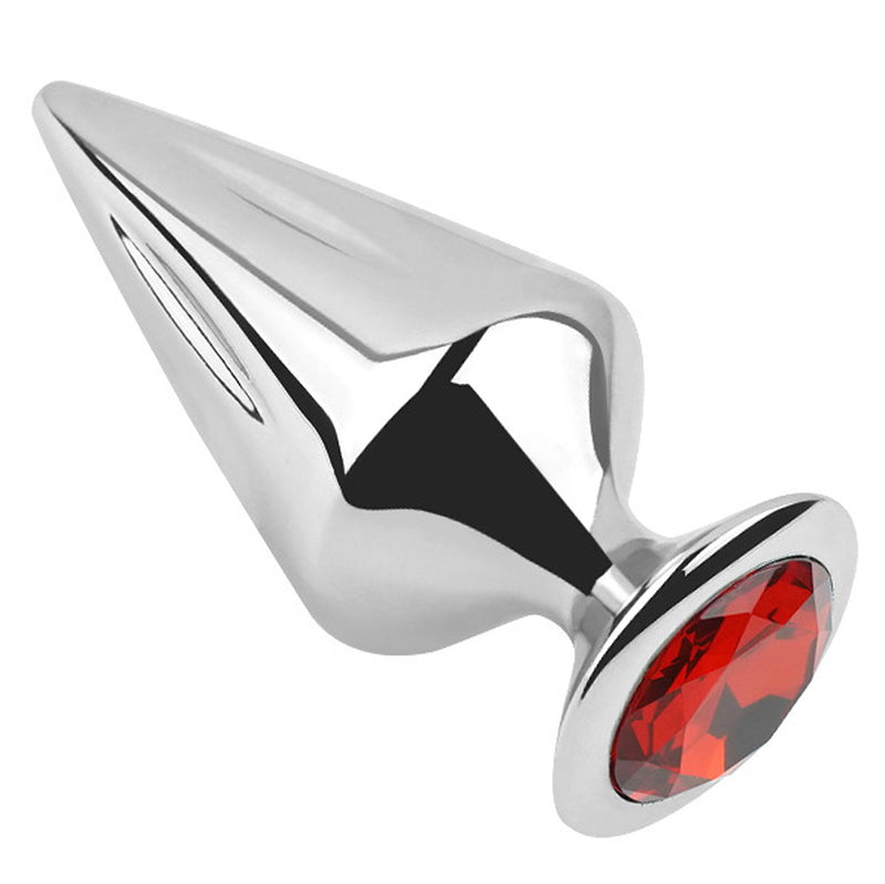 Hells Couture Stainless Steel Cone Butt Plug Silver - Steel Sex Toys