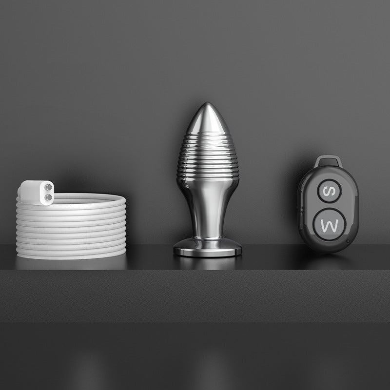 BDStyle Rechargable Remote Controlled Vibrating Steel Butt Plug - - Butt Plugs