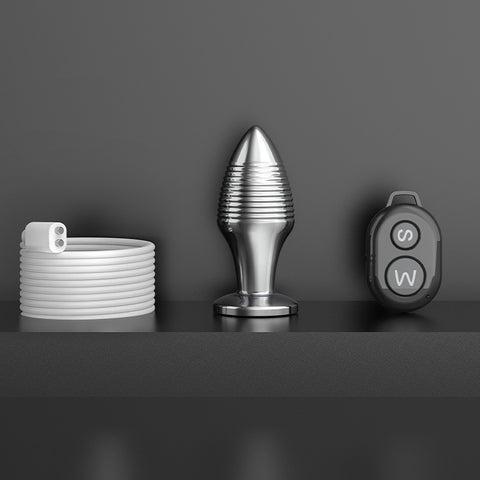 BDStyle Rechargeable Remote Vibrating Steel Butt Plug - Butt Plugs