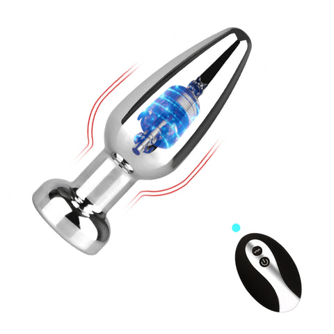 BDStyle Rechargable 10 Settings Vibrating Metal Butt Plug - Butt Plugs