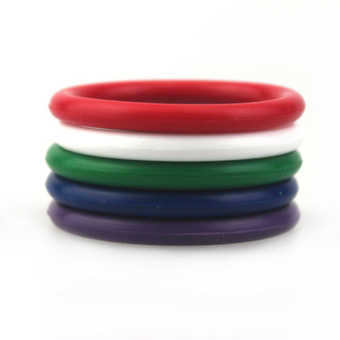 Rainbow Silicone Pleasure Rings 5 pack - Cock Rings