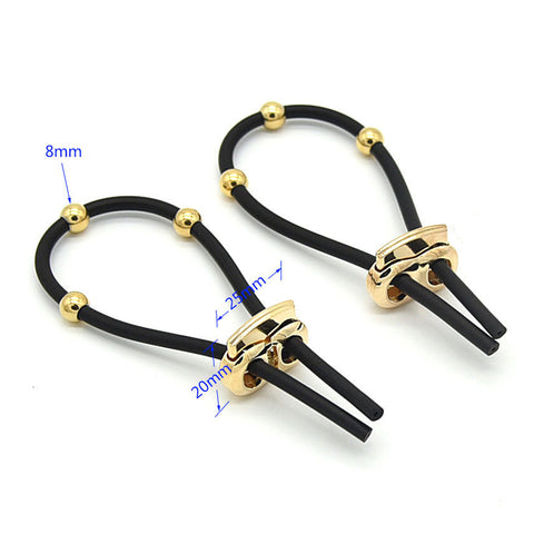BDStyle Cock Ball and Frenulum Electrostimulator Ties Gold Silver Options - Electro Sex