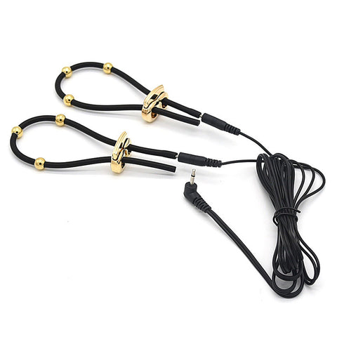 BDStyle Cock Ball and Frenulum Electrostimulator Ties Gold Silver Options - Electro Sex