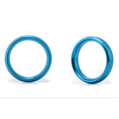 BDStyle Aluminum Round Sex Delay Cock Ring Small - Blue - Steel Cock Rings