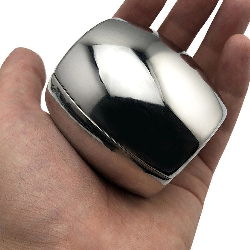 Hells Couture Magnetic Split Ring Steel Stretcher Weights Penile Sensation - Large - Steel Sex Toys