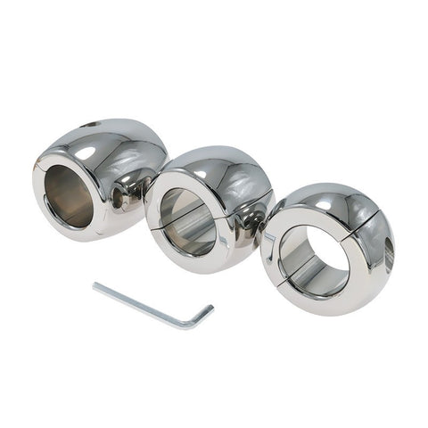 BDStyle Oval Ball Steel Stretcher Weights Screw with Split Ring Design - Ball and Cock Toys