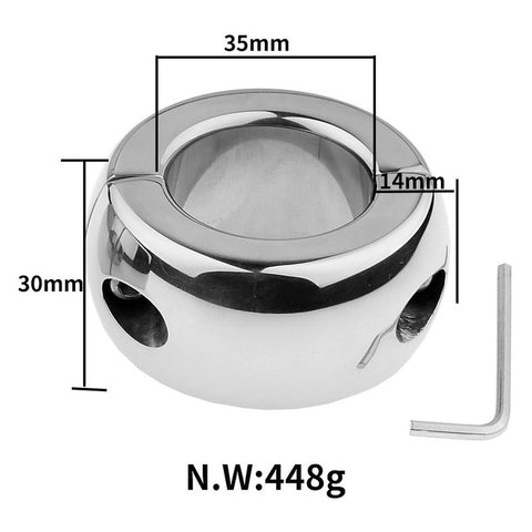 BDStyle Oval Ball Steel Stretcher Weights Screw with Split Ring Design - Ball and Cock Toys