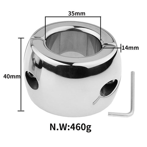 BDStyle Oval Ball Steel Stretcher Weights Screw with Split Ring Design - Ball and Cock Toys