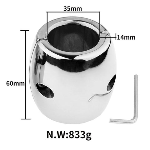 BDStyle Oval Ball Steel Stretcher Weights Screw with Split Ring Design - Ball and Cock Toys