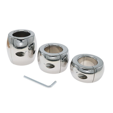 BDStyle Oval Ball Steel Stretcher Weights Screw with Split Ring Design - Ball and Cock Toys
