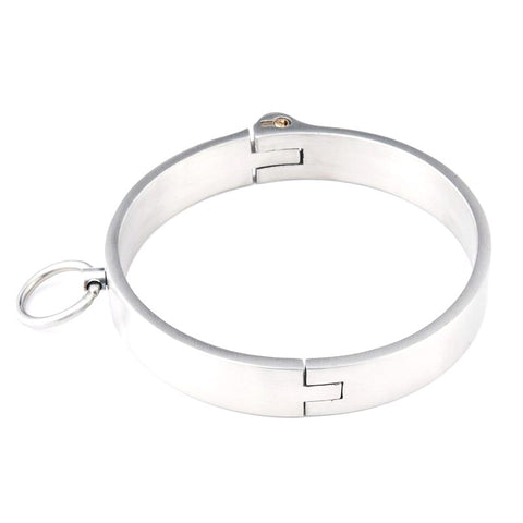 Hells Couture Stainless Steel Collar with Movable O Ring Key Lock - Collars and Leads