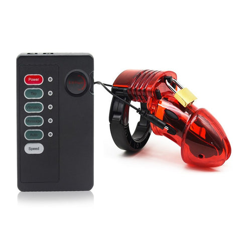 BDStyle E Stim Male Chastity Cage & Remote with Electrostimulation - Male Chastity