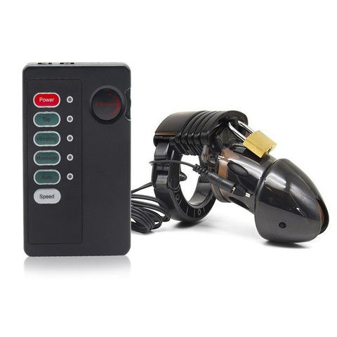 BDStyle E Stim Male Chastity Cage & Remote with Electrostimulation - Male Chastity