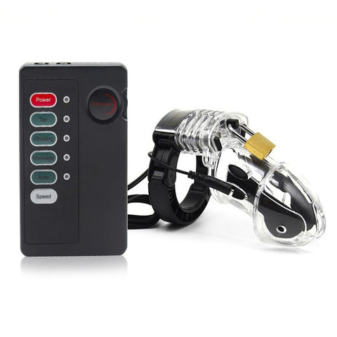 BDStyle E Stim Male Chastity Cage & Remote with Electrostimulation - Male Chastity