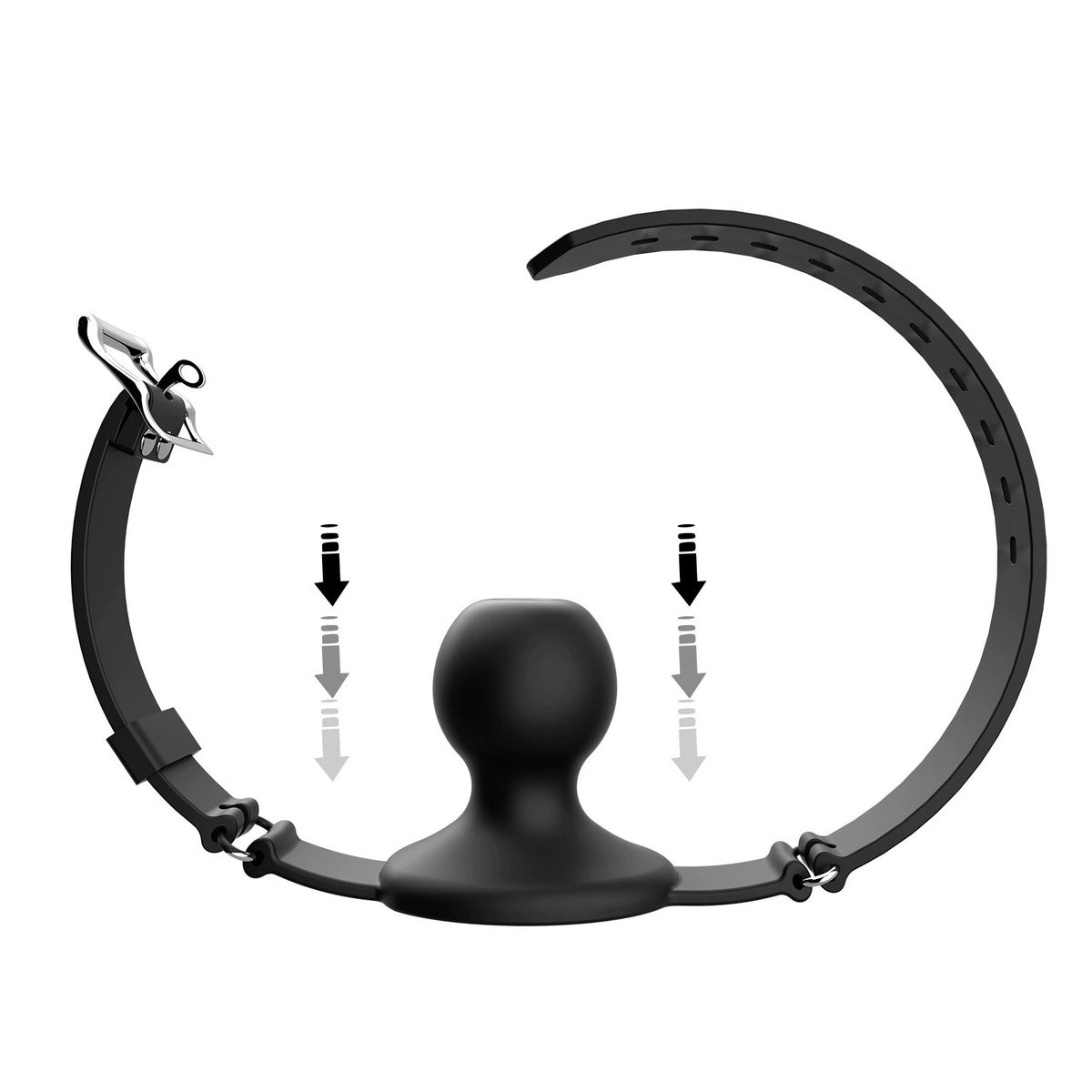BDStyle Silicone Harness Hollow Bondage Ball Gag - Bondage Gags and Bits