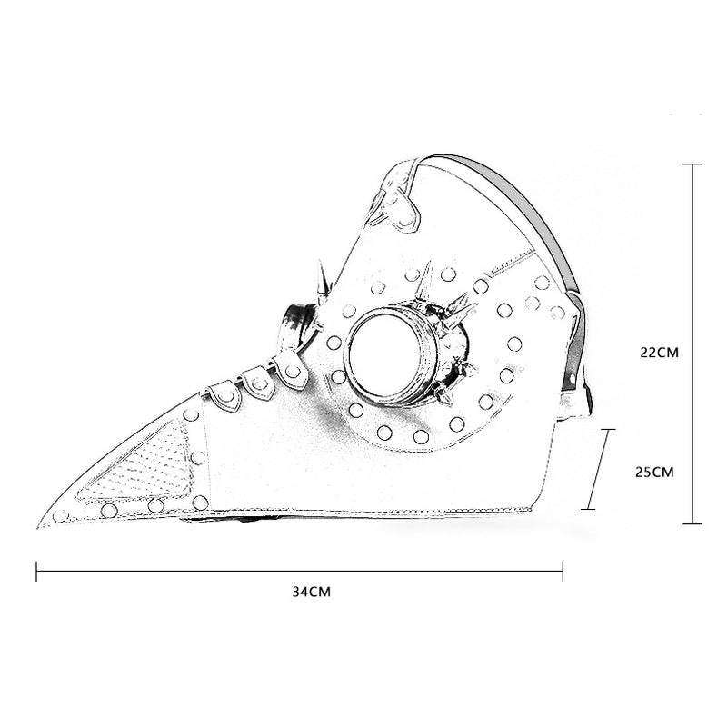BDStyle Brown PU Leather Rivet Spike Bird Beak Mask - Masks And Blindfolds