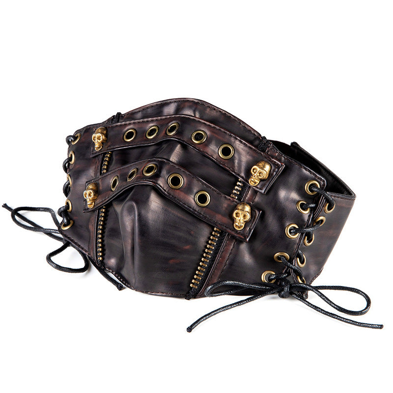 BDStyle Steampunk Strappy Skull Splice Gothic Mask - Masks And Blindfolds