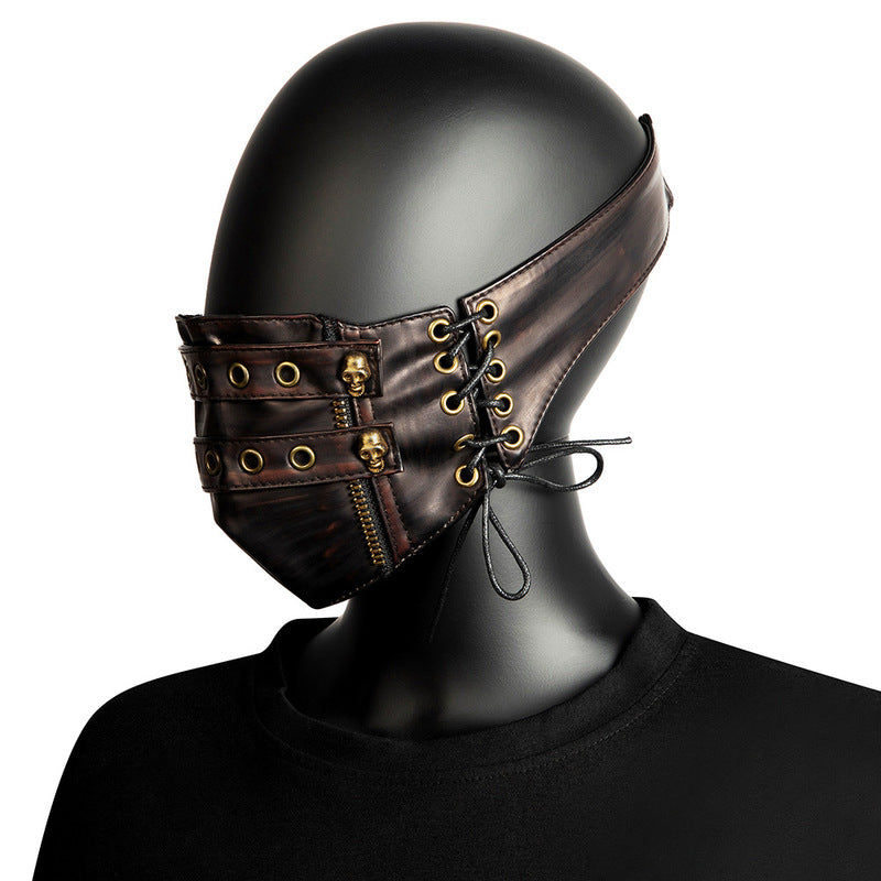 BDStyle Steampunk Strappy Skull Splice Gothic Mask - Masks And Blindfolds