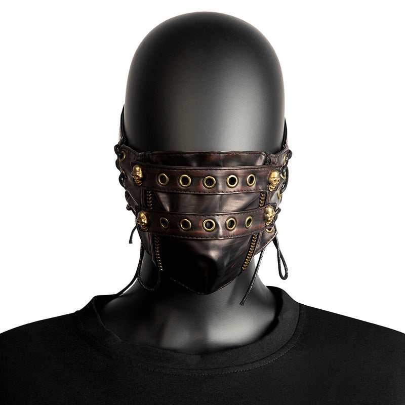 BDStyle Steampunk Strappy Skull Splice Gothic Mask - Masks And Blindfolds