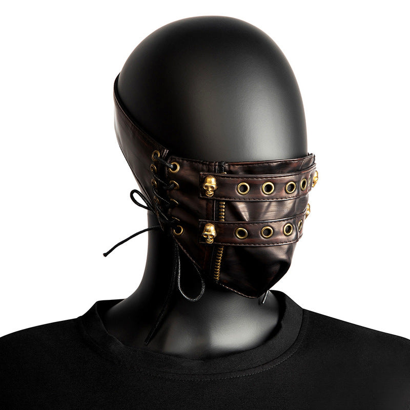 BDStyle Steampunk Strappy Skull Splice Gothic Mask - Masks And Blindfolds