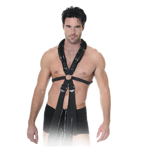 BDStyle Sex Harness with Over the Shoulder Straps for Position Control - Cuffs and Restraints