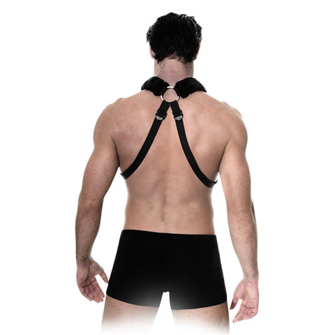 BDStyle Sex Harness with Over the Shoulder Straps for Position Control - Cuffs and Restraints