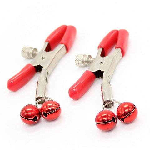 BDStyle Adjustable Nipple Clamps With Bell Sensation Play - Nipple and Clit Clamps