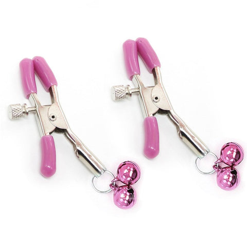 BDStyle Adjustable Nipple Clamps With Bell Sensation Play - Nipple and Clit Clamps