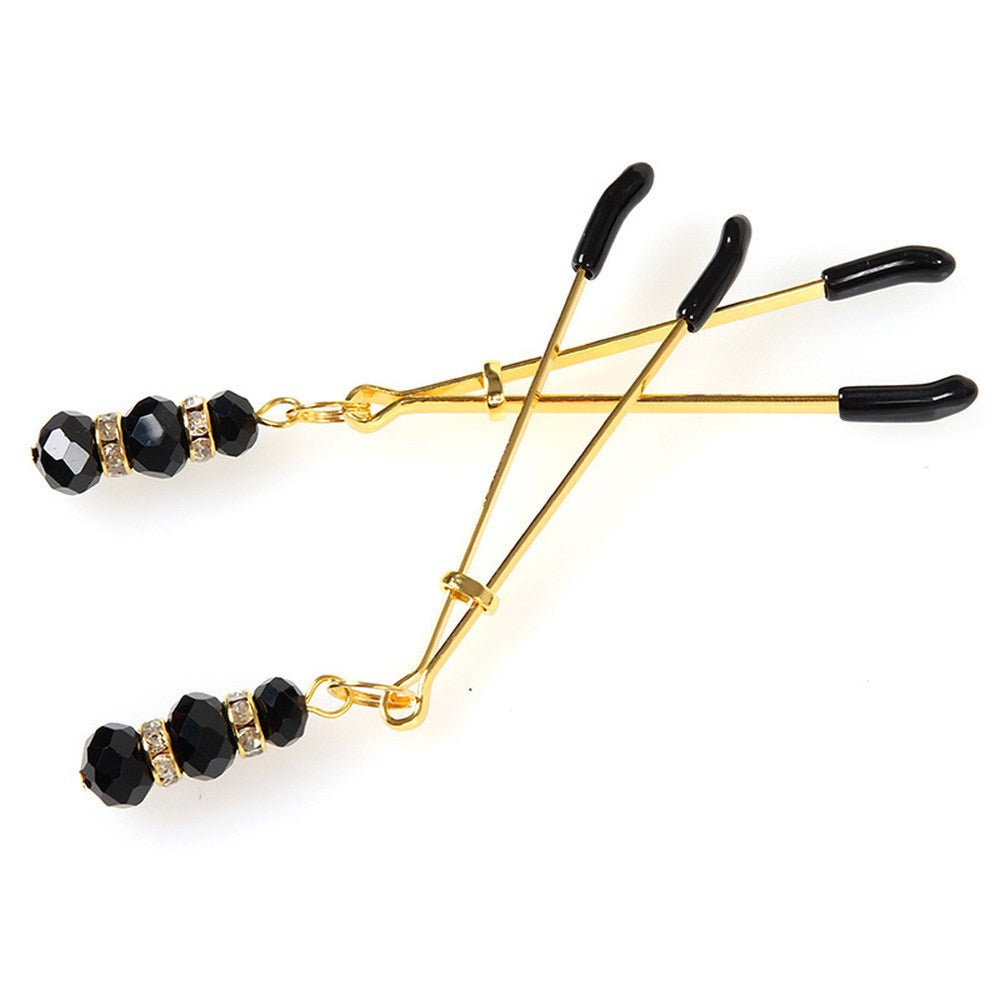 BDStyle Nipple Clamp With Crystals Adjustable Pressure Control - Luxury Sex Toys