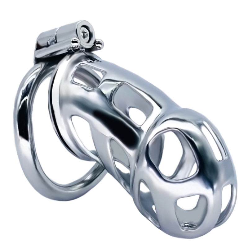 BDStyle Long Cobra Metal Chastity Cage Silver - Male Chastity