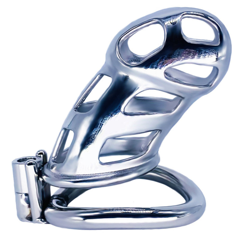 BDStyle Long Cobra Metal Chastity Cage Silver - Male Chastity